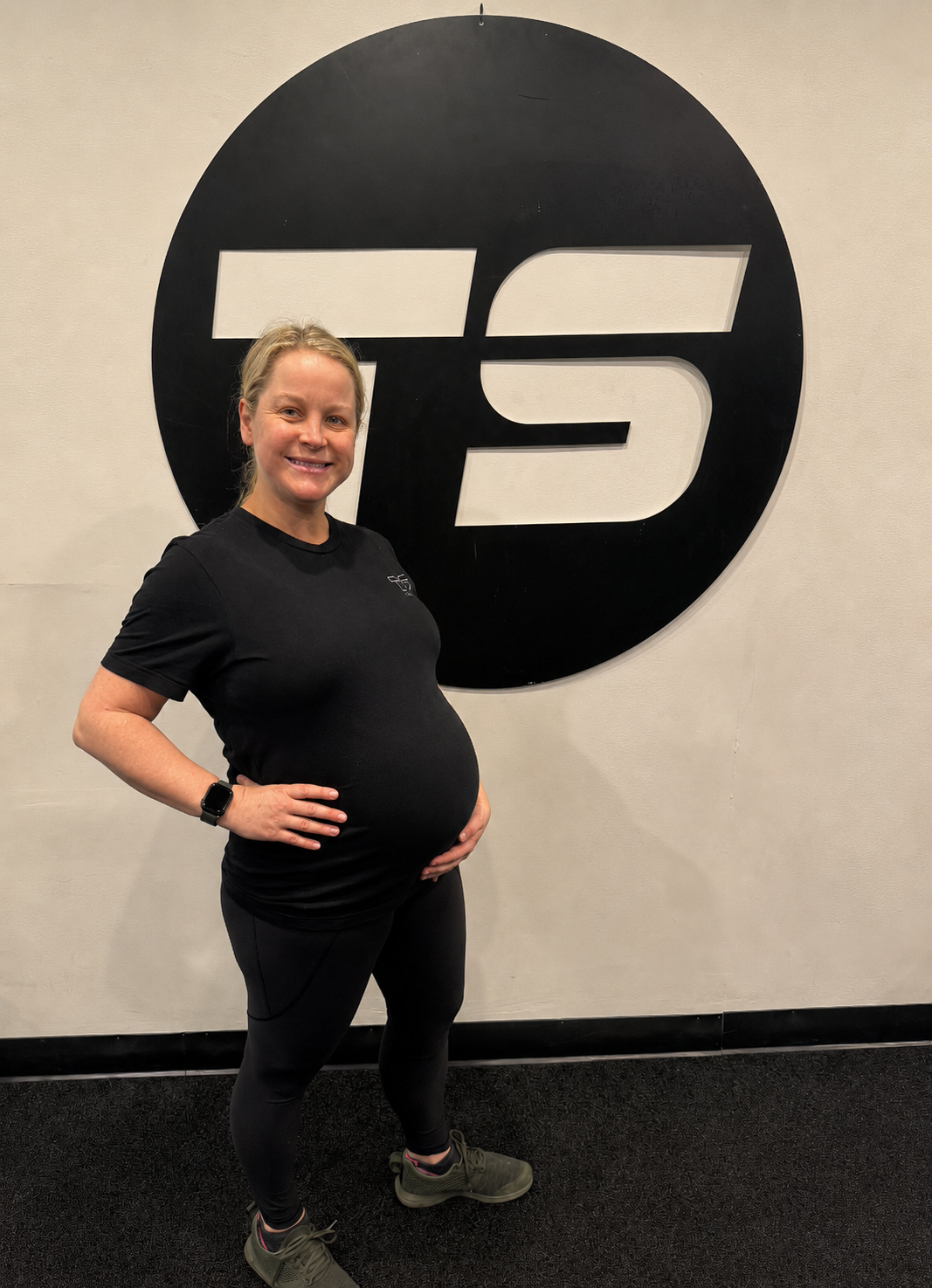 Prenatal client training at TS Fitness NYC